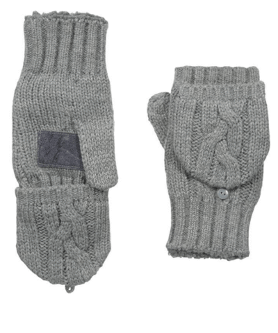 Isotoner Women’s Chunky Cable Knit Flip Top Gloves