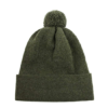Jo Gordon Men's Wool Knit Slouch Pom-Pom Beanie Hat, Olive Green