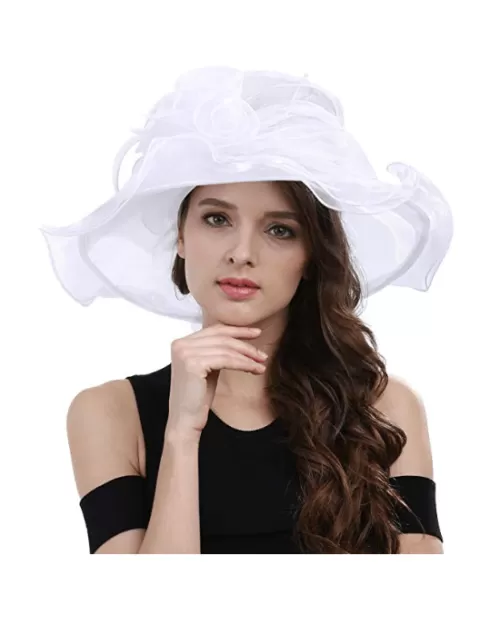 Fine Millinery by August Hat Co Adjustable 6" Wide Brim Church Dress Derby Hat