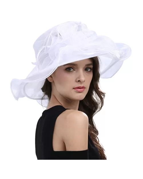 Fine Millinery by August Hat Co Adjustable 6" Wide Brim Church Dress Derby Hat