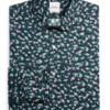 Hardy Amies Men's Green Thistle Print Regular Fit Dress Shirt