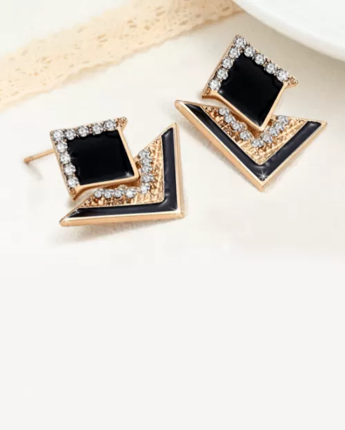 Steffe Triangle Simple Zircon Stud Earring