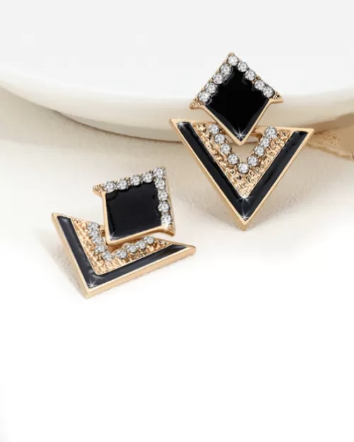 Steffe Triangle Simple Zircon Stud Earring