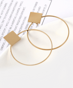 Steffe Women's Square Round Geometric Hanging Earrings