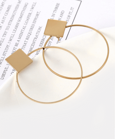 Steffe Women's Square Round Geometric Hanging Earrings