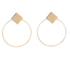 Steffe Women's Square Round Geometric Hanging Earrings