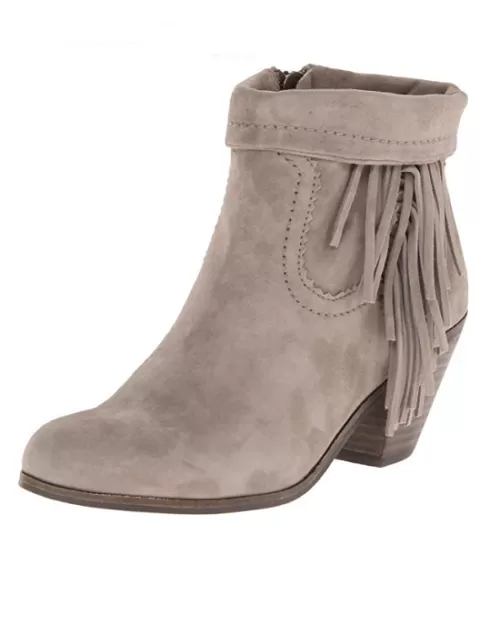 Sam Edelman Women's Louie Ankle Fringe Boot,Tan Suede,