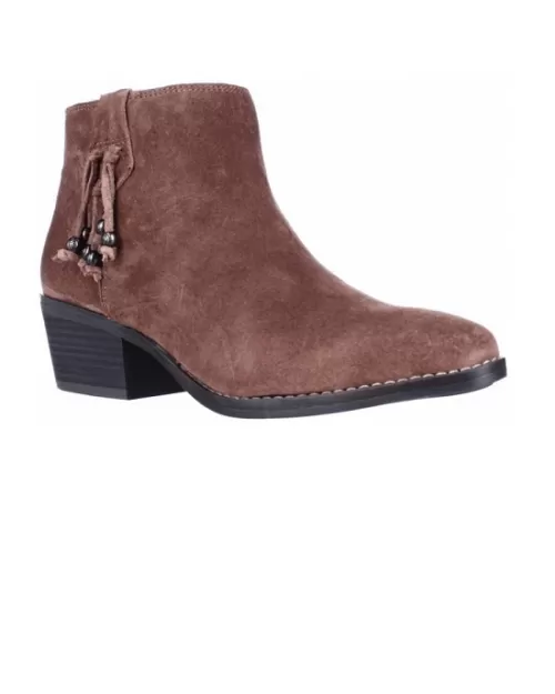 White Mountain Havana Beaded Fringe Ankle Booties, Hazel