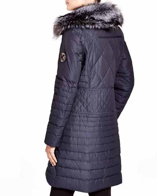 Maximilian Women's Maximilian Down Coat With Fox Collar
