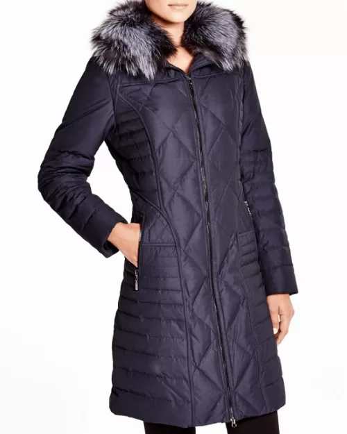 Maximilian Women's Maximilian Down Coat With Fox Collar