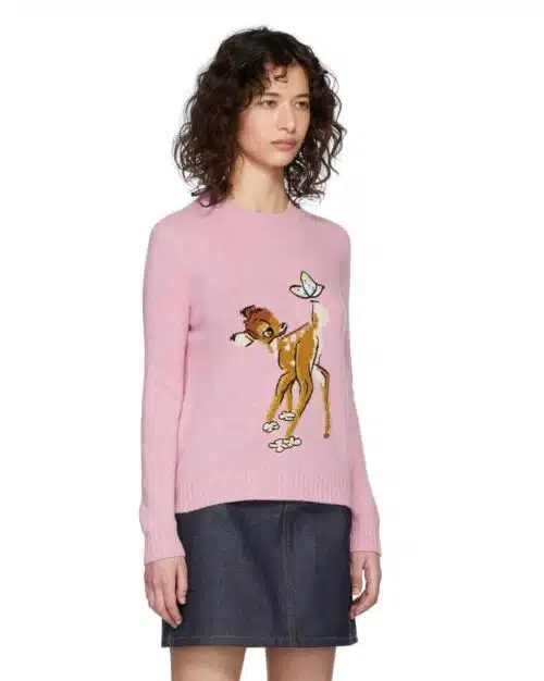 Miu Miu Pink Disney Edition Wool Bambi Sweater