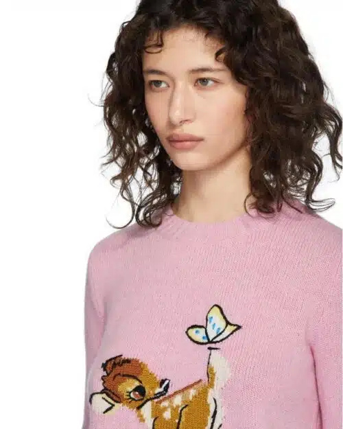 Miu Miu Pink Disney Edition Wool Bambi Sweater