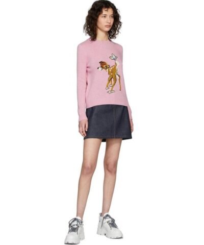 Miu Miu Pink Disney Edition Wool Bambi Sweater