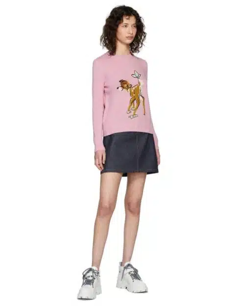 Miu Miu Pink Disney Edition Wool Bambi Sweater