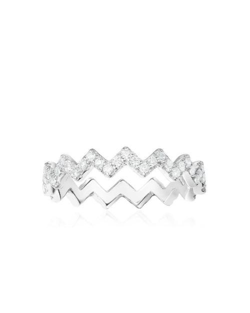 Apm Monaco Silver Up And Down Ring