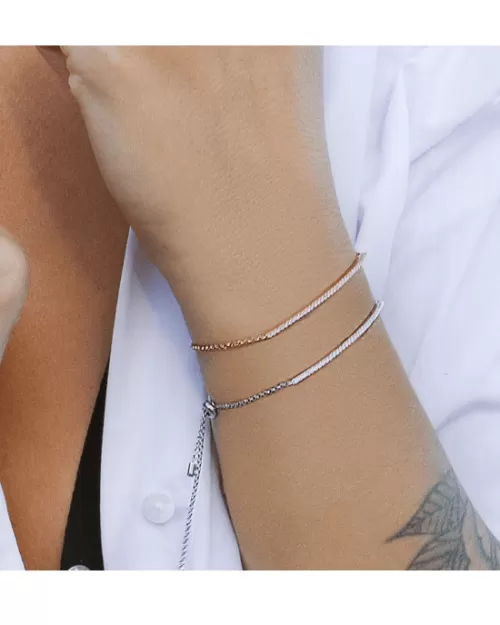Apm Monaco Silver Single-Line Bracelet