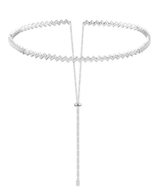 Apm Monaco Silver Up And Down Choker