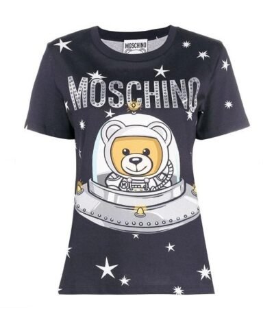 MOSCHINO T-SHIRT IN COTTON JERSEY WITH UFO TEDDY PRINT