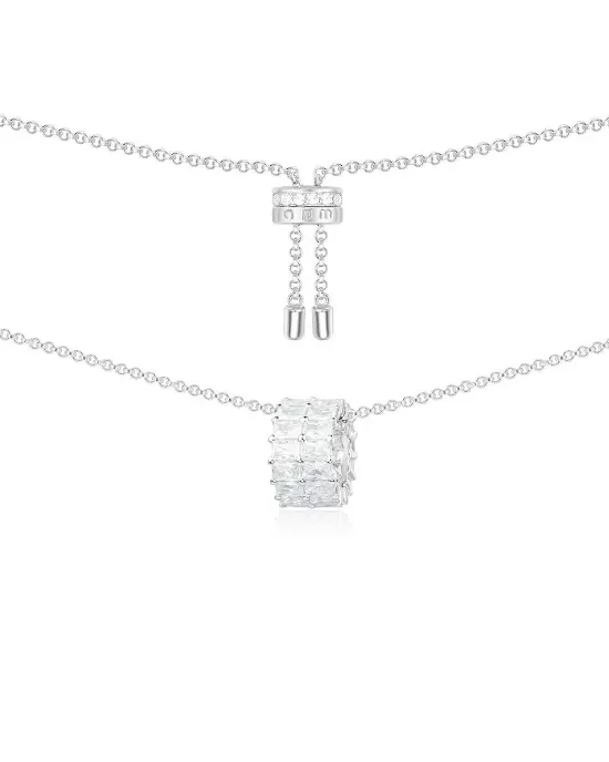 Apm Monaco PRECIEUSE necklace with baguette stone loop pendant 