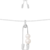 Apm Monaco Safety Pin Necklace With Pearl