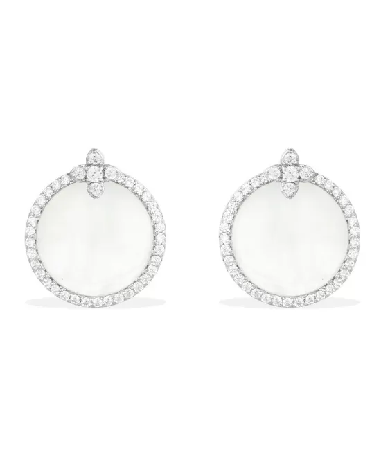 Apm Monaco Underlobe Earrings With Mother Of Pearl