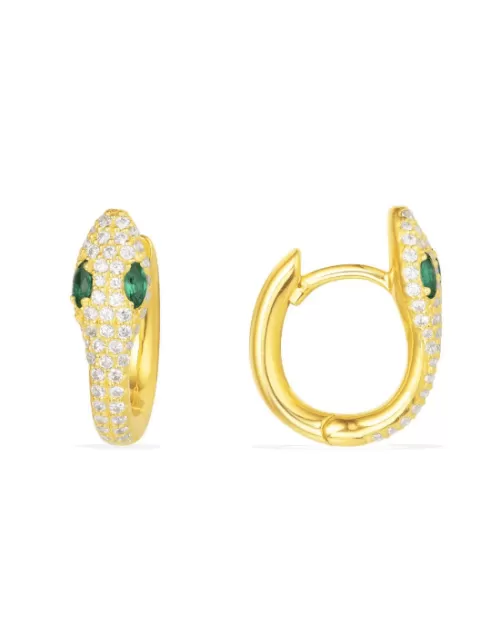 Apm Monaco Yellow Silver Serpentine Hoop Earrings