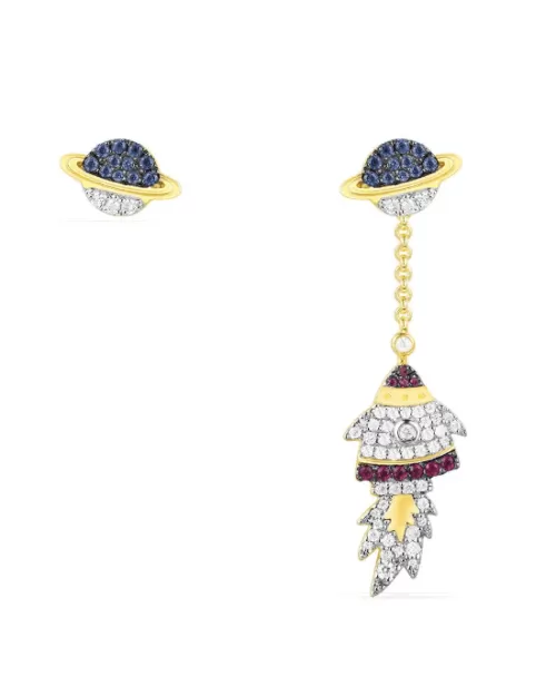 Apm Monaco Asymmetric Multi-Colour Rocket Earring Set