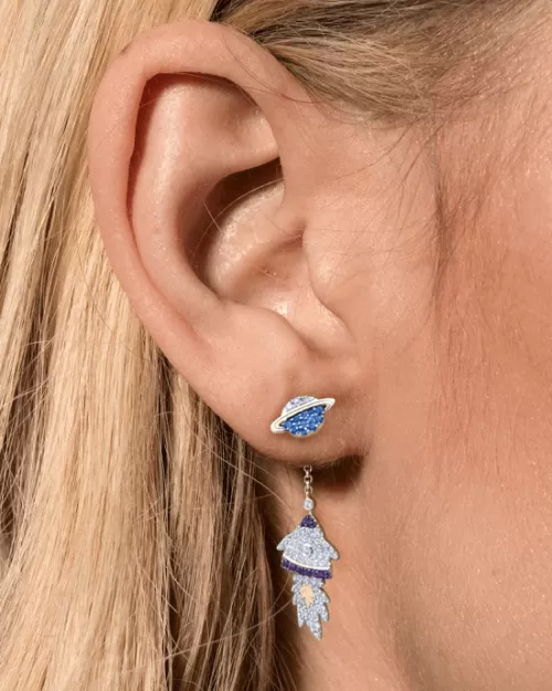 Apm Monaco Asymmetric Multi-Colour Rocket Earring Set