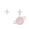 Apm Monaco Asymmetric pink planet earring set