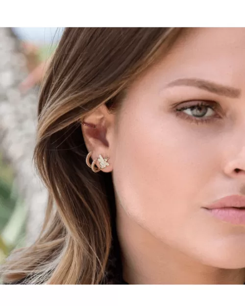 Apm Monaco Yellow Silver Mini Hoop Earrings