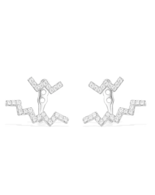 Apm Monaco Silver Up And Down Underlobe Earring