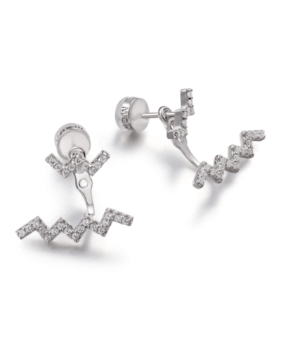 Apm Monaco Silver Up And Down Underlobe Earring