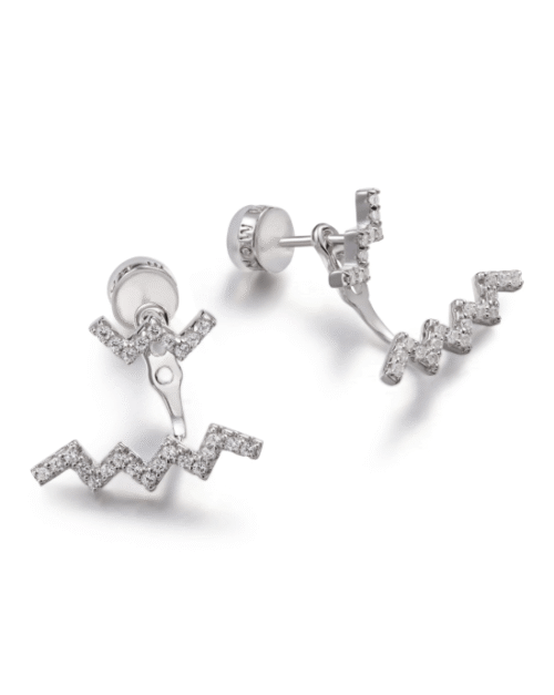 Apm Monaco Silver Up And Down Underlobe Earring