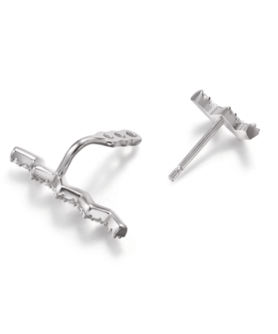 Apm Monaco Silver Up And Down Underlobe Earring