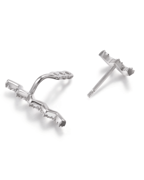 Apm Monaco Silver Up And Down Underlobe Earring