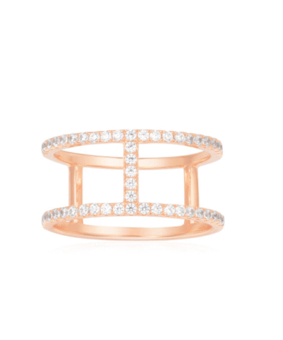 Apm Monaco Pink Silver Ring