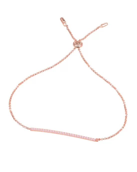 Apm Monaco Pink Silver Single-Line Bracelet