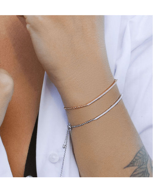 Apm Monaco Pink Silver Single-Line Bracelet