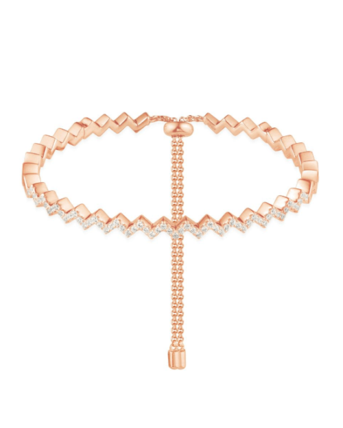 Apm Monaco Pink Silver Up And Down Bracelet