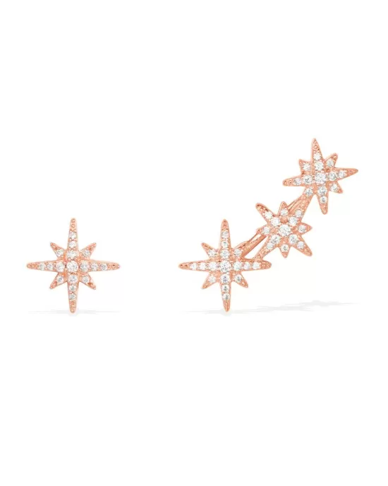 Apm Monaco METEORITES ROSE Asymmetric Earring Set