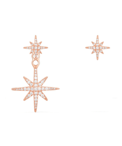 Apm Monaco Pink Silver Meteorites Asymmetric Underlobe Earrings