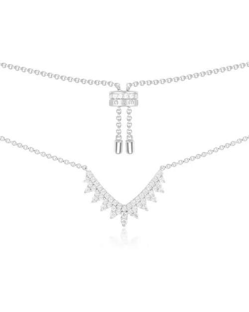 Apm Monaco Dentelle Silver V-Shape Necklace