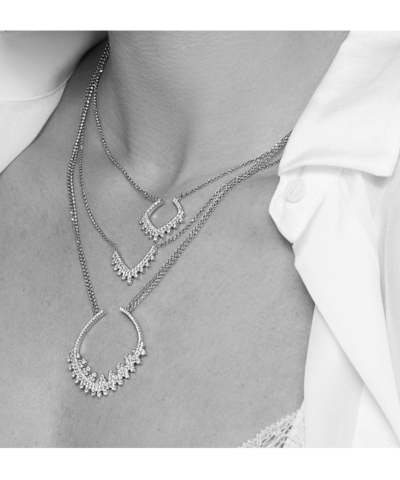 Apm Monaco Dentelle Silver V-Shape Necklace