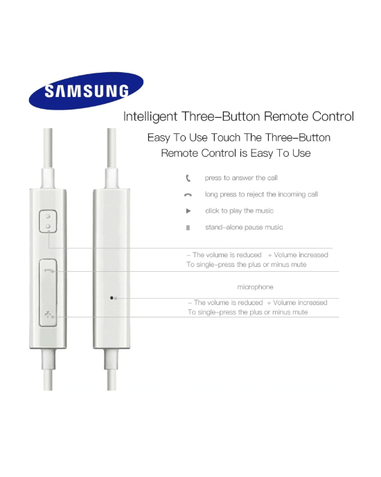 Samsung Earphones EHS64in Headsets With Built-in Microphone 3.5mm