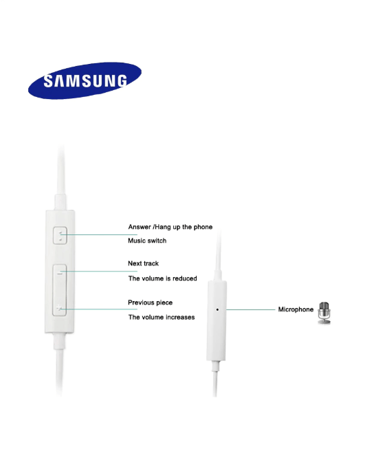 Samsung Earphones EHS64in Headsets With Built-in Microphone 3.5mm