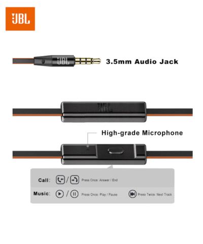 JBL T180A Earphone 3.5mm Earphones Wired Stereo Headset