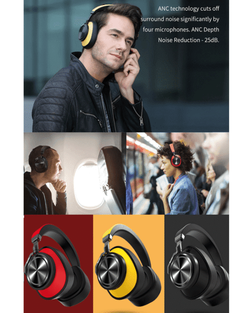 Bluedio T6 Active Noise Cancelling Headphones Wireless Bluetooth Headset