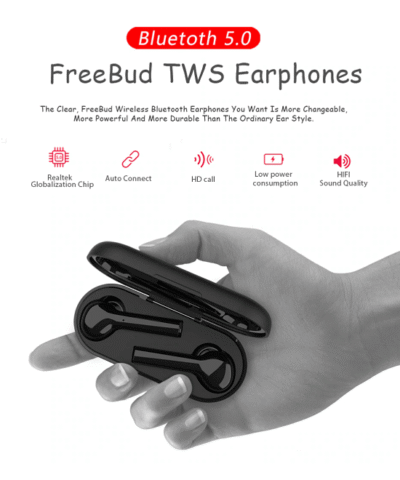 DFOI FreeBud Wireless Bluetooth Earphones 5.0 True Wireless Earbuds Headset