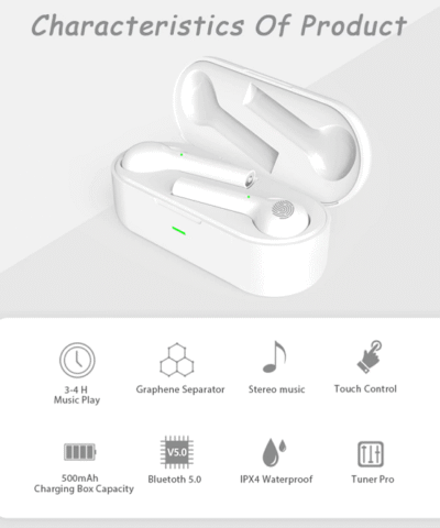 DFOI FreeBud Wireless Bluetooth Earphones 5.0 True Wireless Earbuds Headset