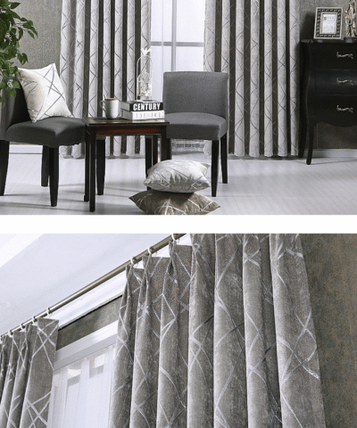 Sifan Geometrice Jacquard Pattern Window Blackout Modern Curtains Panel,